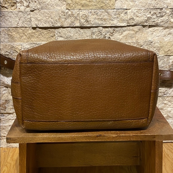 Coach Pebbled Leather Hobo Shoulder Bag Tobacco & Poppy Red - Picture 7 of 13